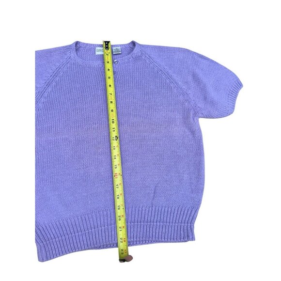 Vintage 1980s Club Classic Short Sleeved Sweater Lilac Size M - Picture 4 of 9